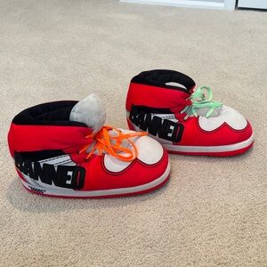 Red and Black High-Top Slippers